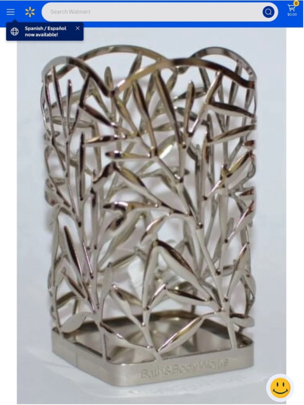 Bath & Body Works Silver Leaf Foaming Hand Soap Sleeve Holder Metal Decorative - Picture 11 of 15